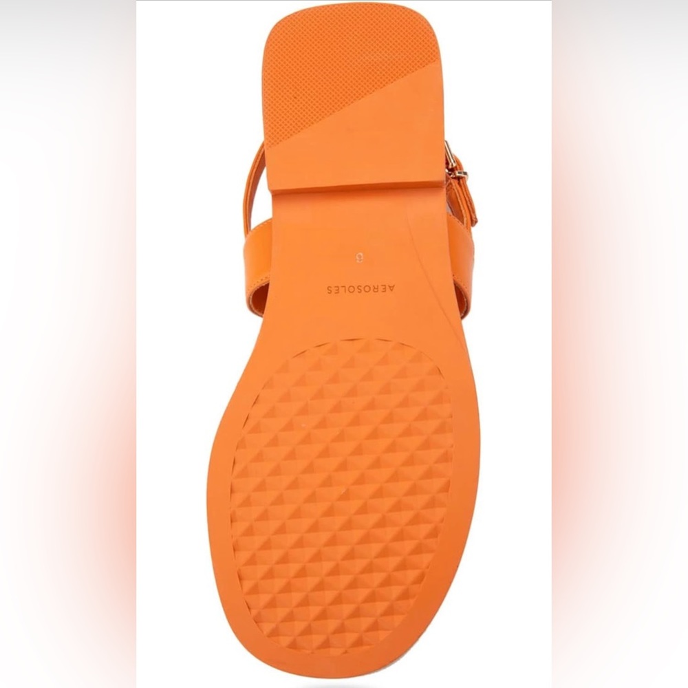 NIB $129 MSRP Aerosoles Women’s Cherry Flat Sandals in Mandarin Orange Size 5.5 - Picture 9 of 10